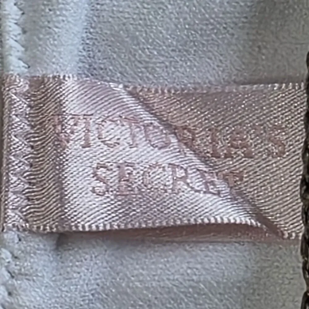 New Vintage Victoria's Secret String Bikini Bottom White Large Rose Rhinestones - Picture 6 of 10
